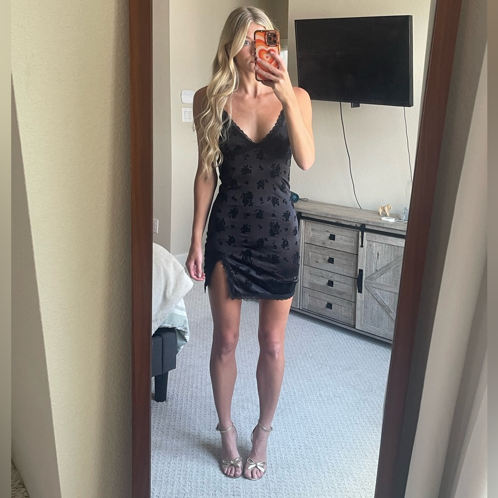 Garage Black Floral Mini Dress